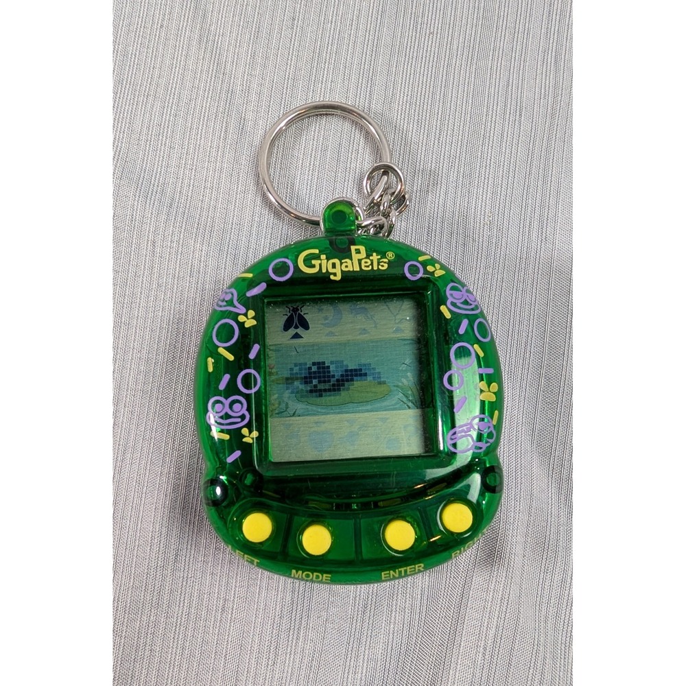 GigaPets Floppy Frog Virtual Pet Handheld Game Translucent Green 2018 - Works